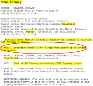 NOAA Report for this deployment